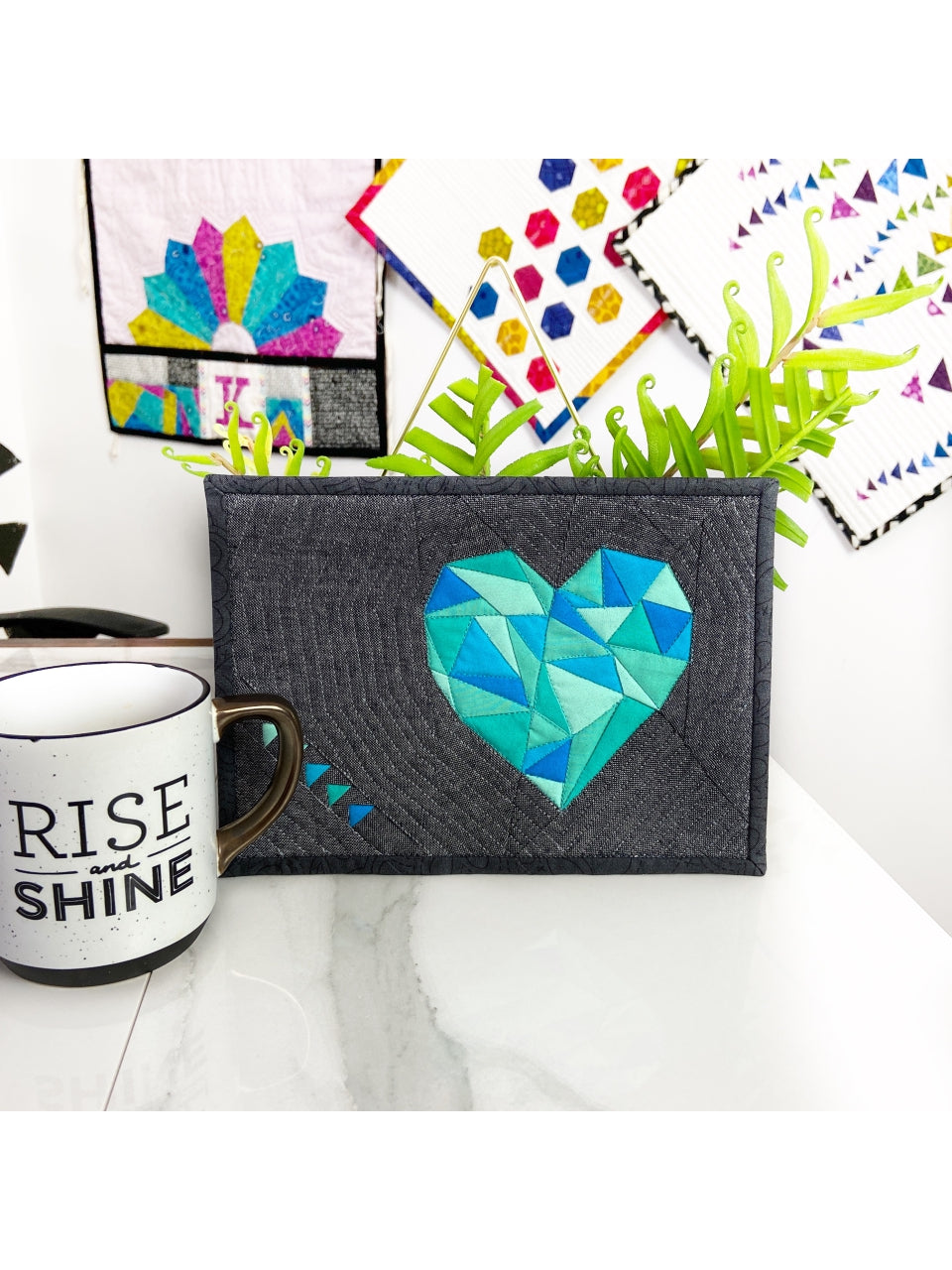 Heart Glass & XOXO Glass Mug Rug Bundle - PDF