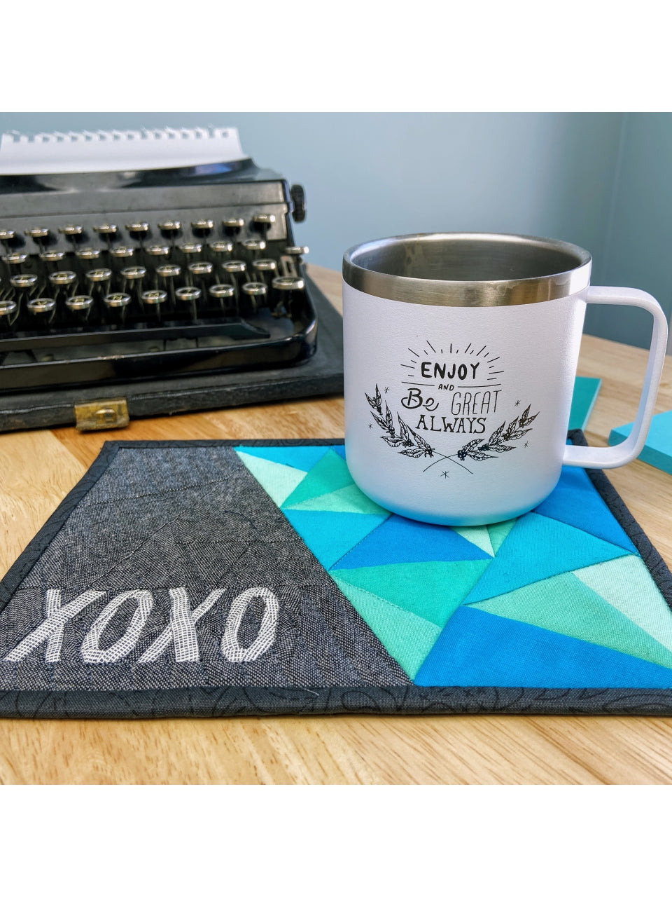 XOXO Glass Mug Rug - PDF